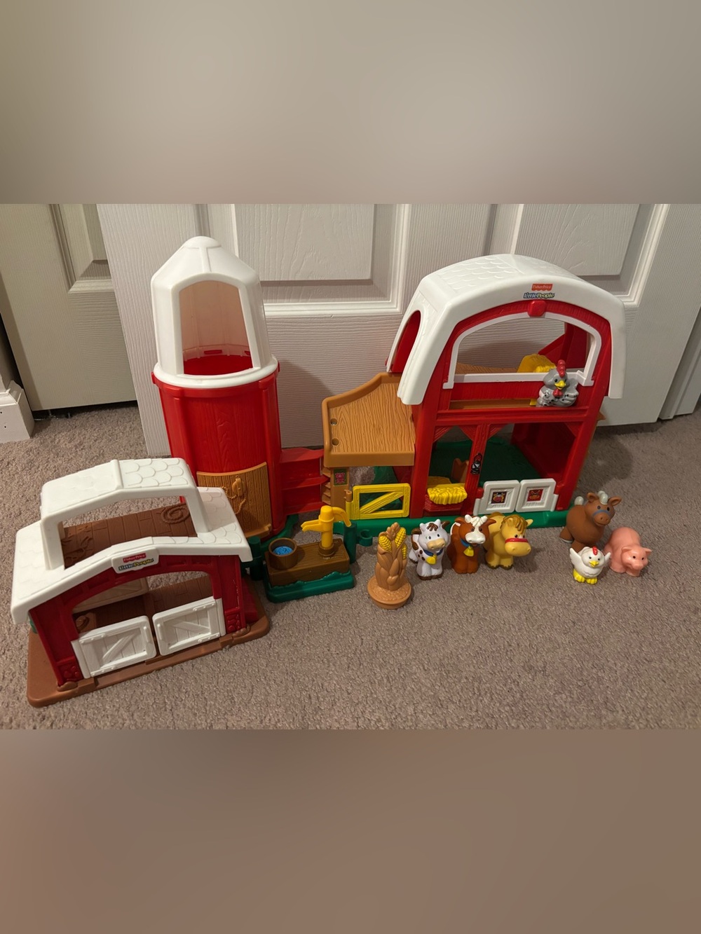 Fisher-Price Red & White Farm Playset with Animal Figures